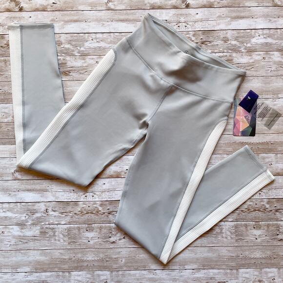 Threads 4 Thought Firefly Leggings Light Green White Side Panels Size M New - Picture 1 of 9